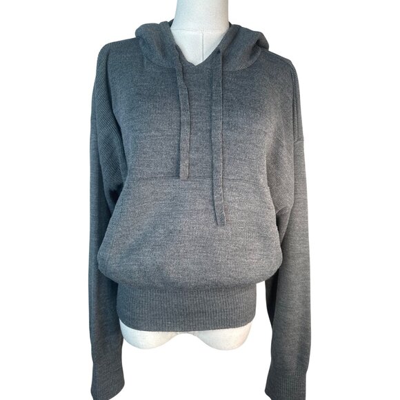 ZARA Gray Medium Hoodie Medium Acrylic Sweater - Picture 1 of 11
